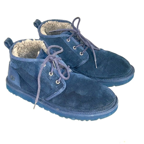 UGG Neumel Shearling Winter Chukka Boots Mens Size 12 Blue Style 3236 - Picture 1 of 12